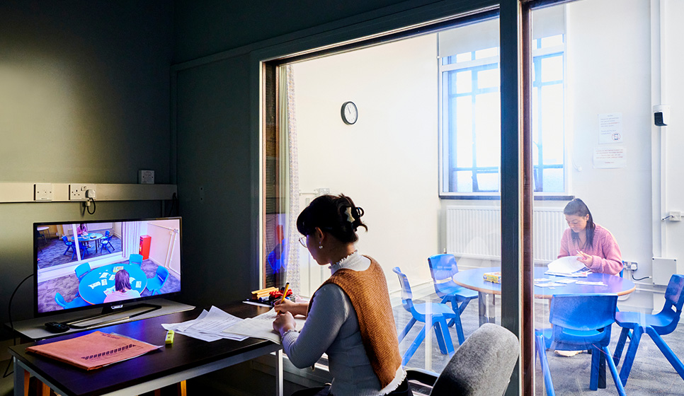 Student working in a studio